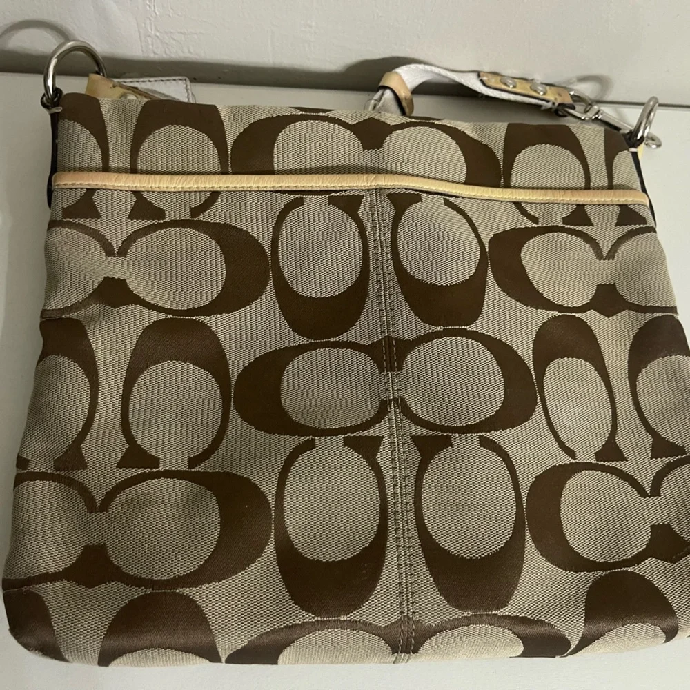Coach Brown and Cream Crossbody Bag‎